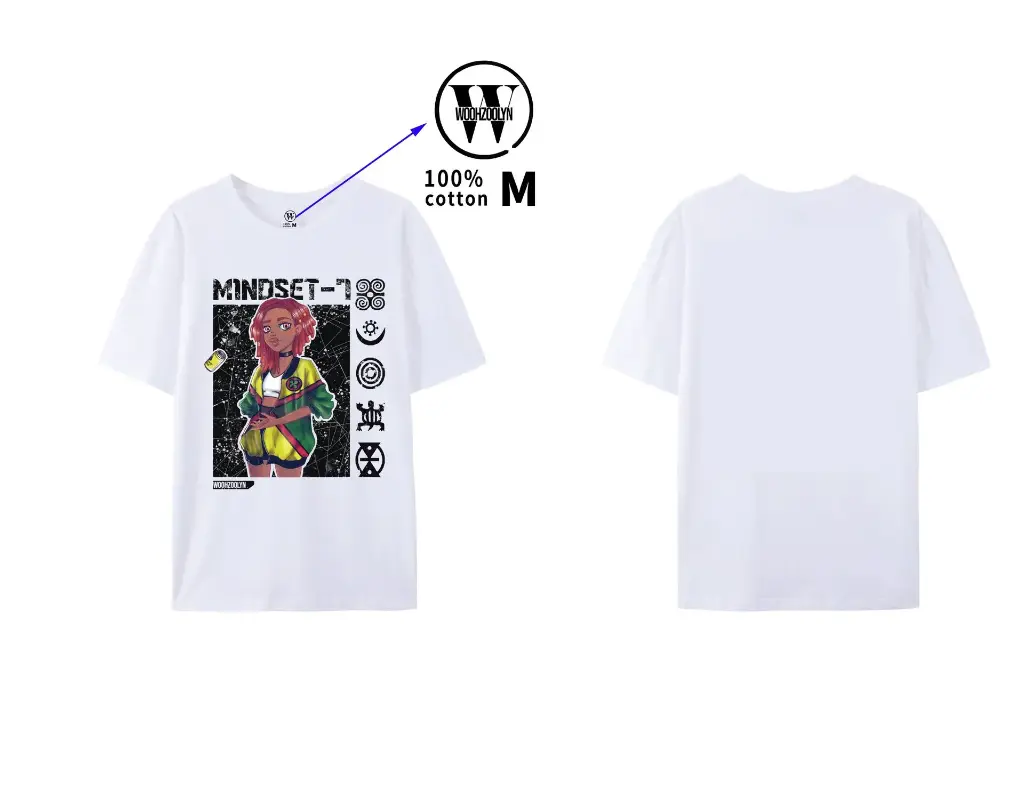 Mindset-7 T-shirt - White & Black design