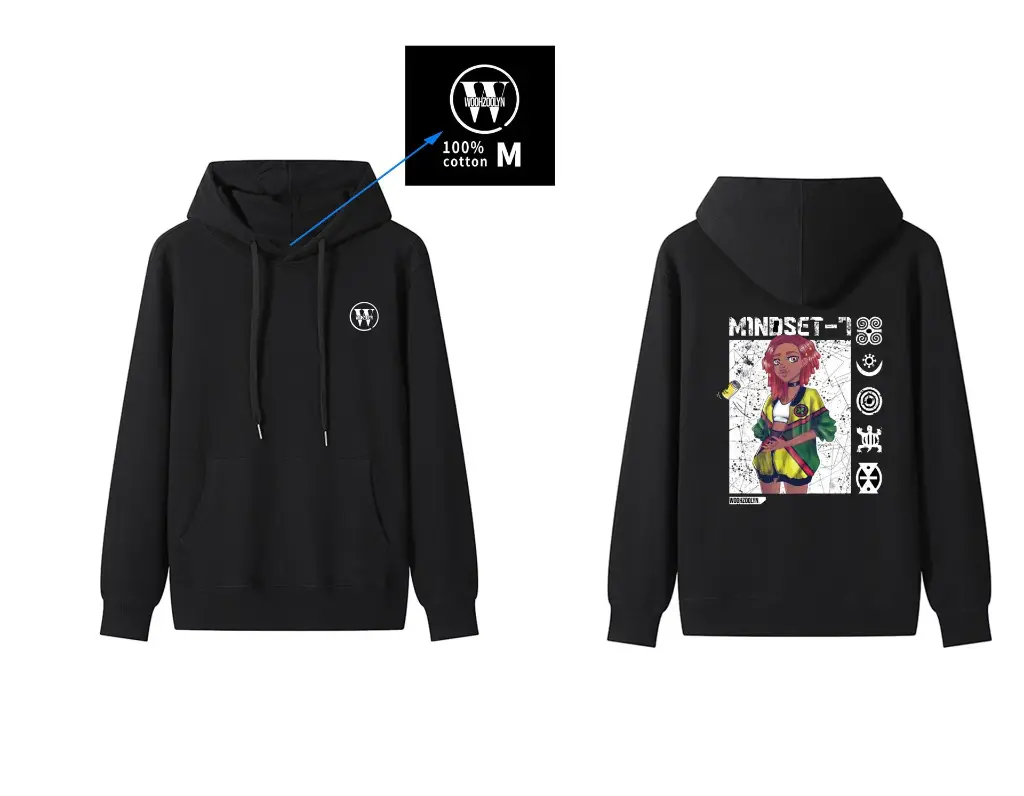 Mindset-7 Hoodie - Black & White design