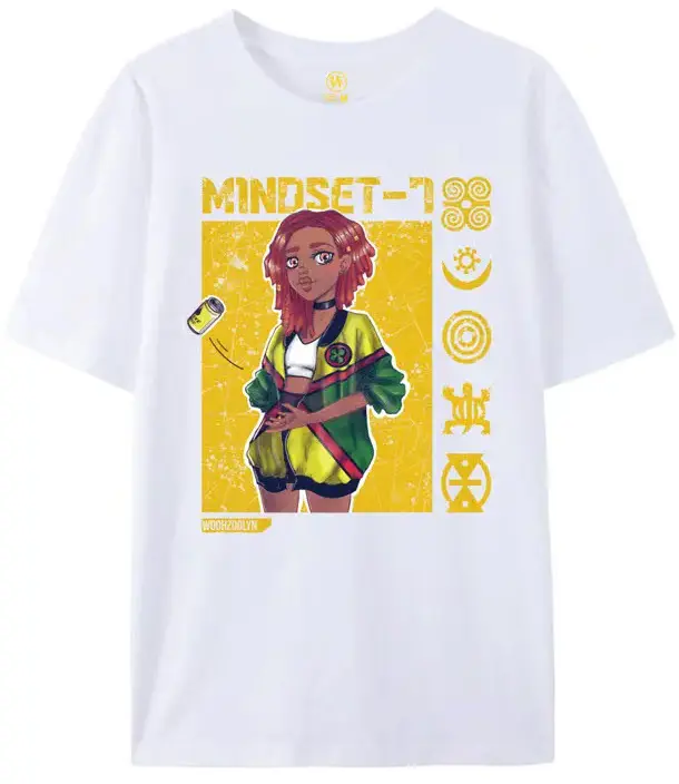 Mindset-7 T-shirt - White & Yellow design