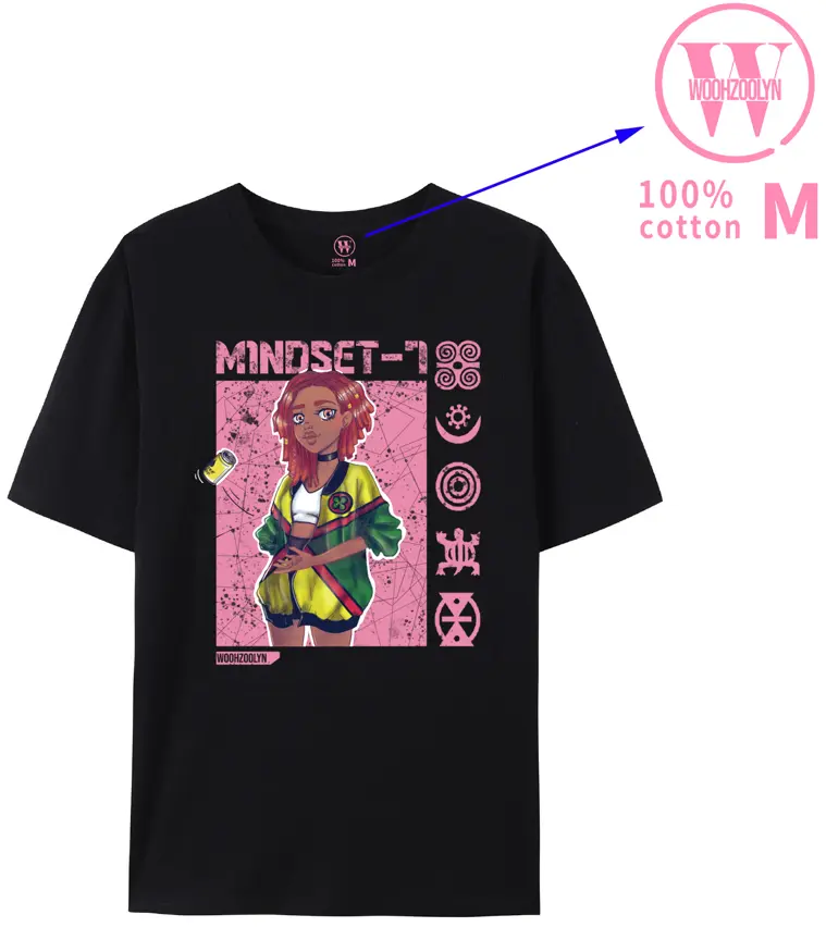 Mindset-7 T-shirt - Black & Pink design