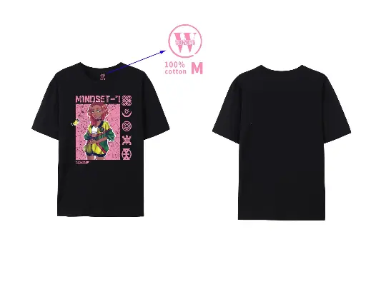 Mindset-7 T-shirt - Black & Pink design