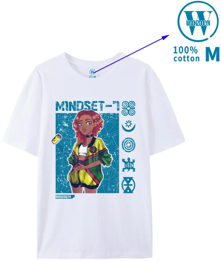 Mindset-7 T-shirt - White & Blue design
