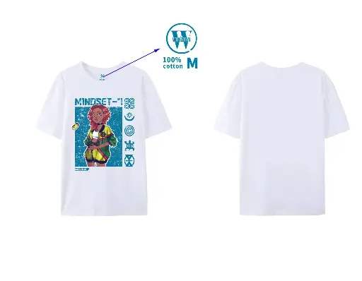 Mindset-7 T-shirt - White & Blue design
