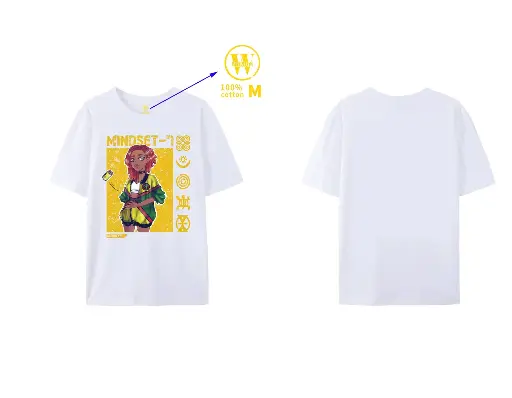 Mindset-7 T-shirt - White & Yellow design