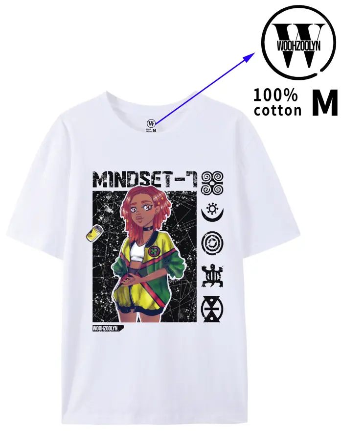 Mindset-7 T-shirt - White & Black design