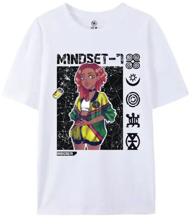 Mindset-7 T-shirt - White & Black design