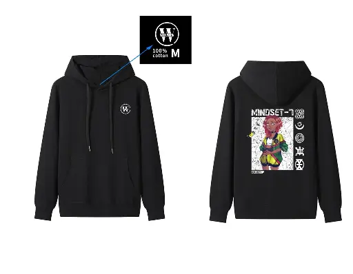 Mindset-7 Hoodie - Black & White design